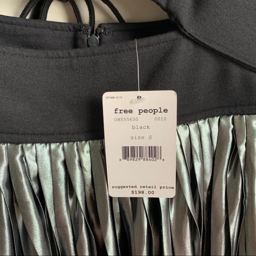 NWT Free People Black Silver Piper Dress - Picture 9 of 11